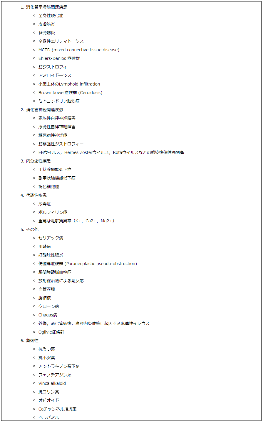 別表1 続発性CIPO
